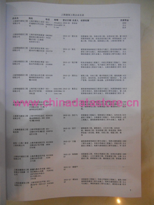 上海建筑工程企業(yè)黃頁收錄了最新的上海建筑工程企業(yè)名單，具有極高的營銷價值，實實在在提高銷售業(yè)績